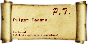 Pulger Tamara névjegykártya